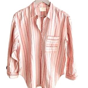 Anthropologie Maeve Striped Linen Like New